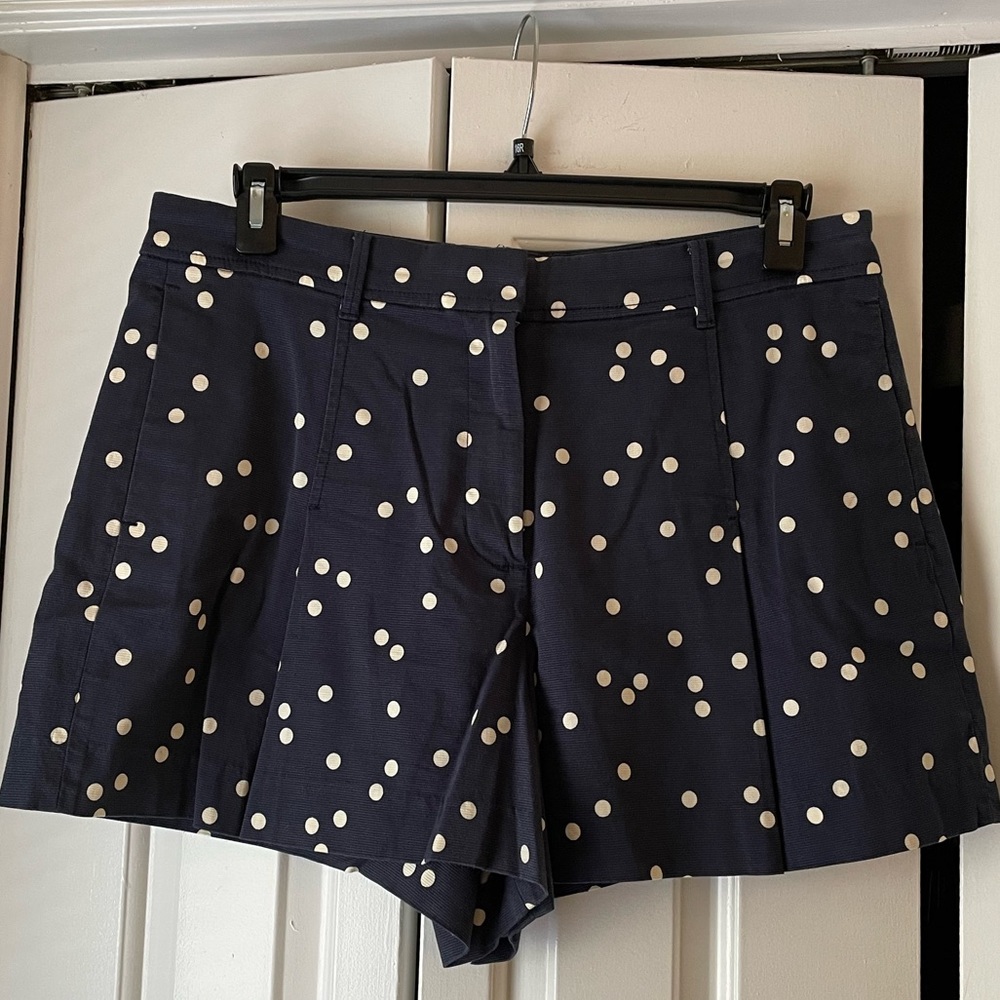 J.Crew Navy/Cream Polka-Dot Shorts - Size 14